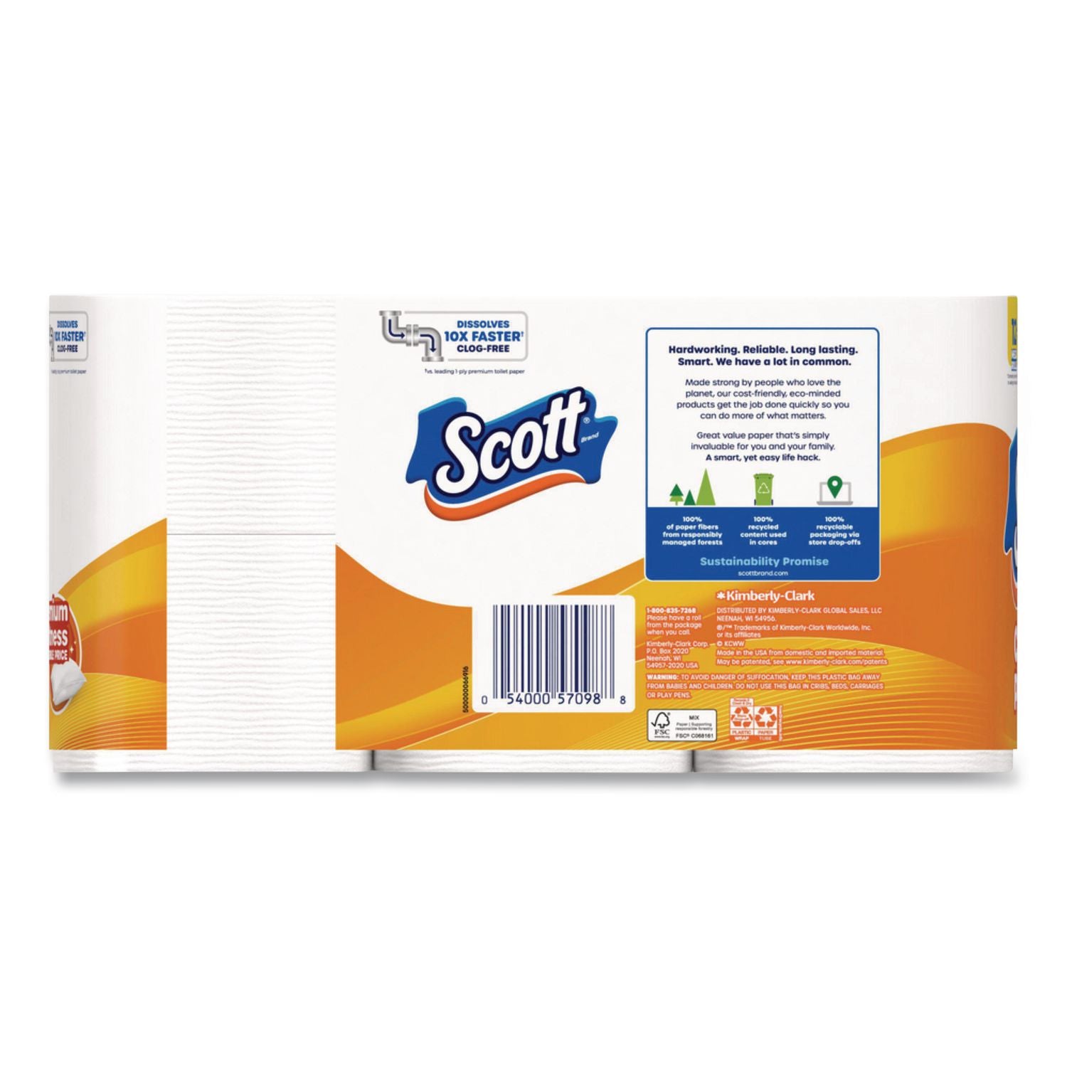 Comfortplus Toilet Paper Mega Rolls, Septic Safe, 1-Ply, White, 310 Sheets, 12 Mega Rolls/Carton