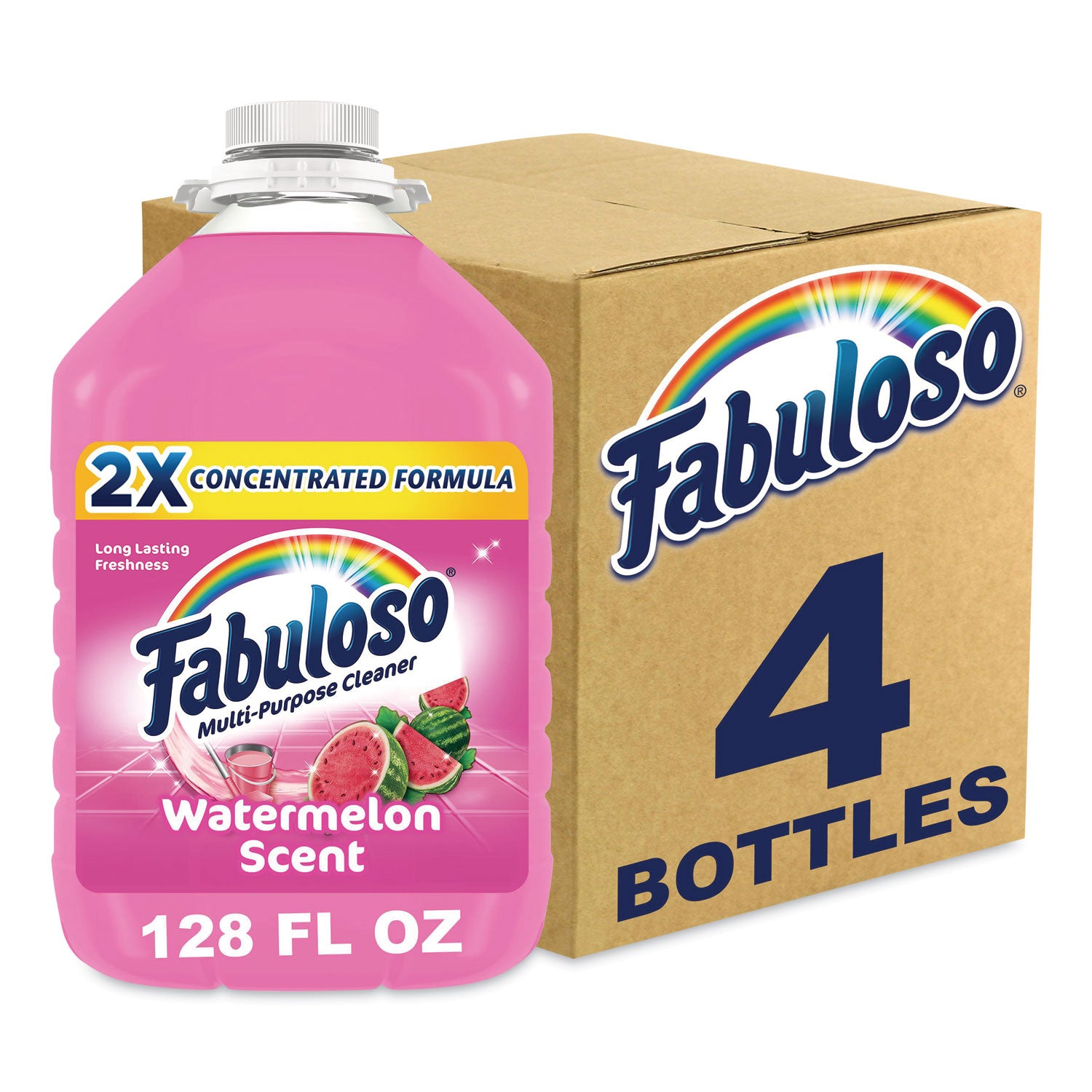 Multi-Use Cleaner, Watermelon Scent, 128 Oz Bottle, 4/Carton