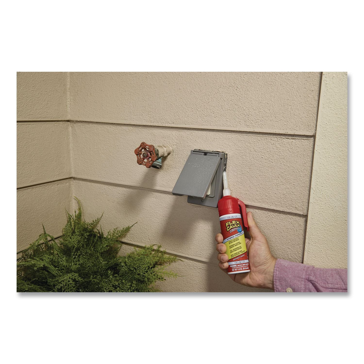 Flex Caulk Hi-Performance Hybrid Caulk, 4.6 Oz Aerosol Can, Dries White, 4/Carton