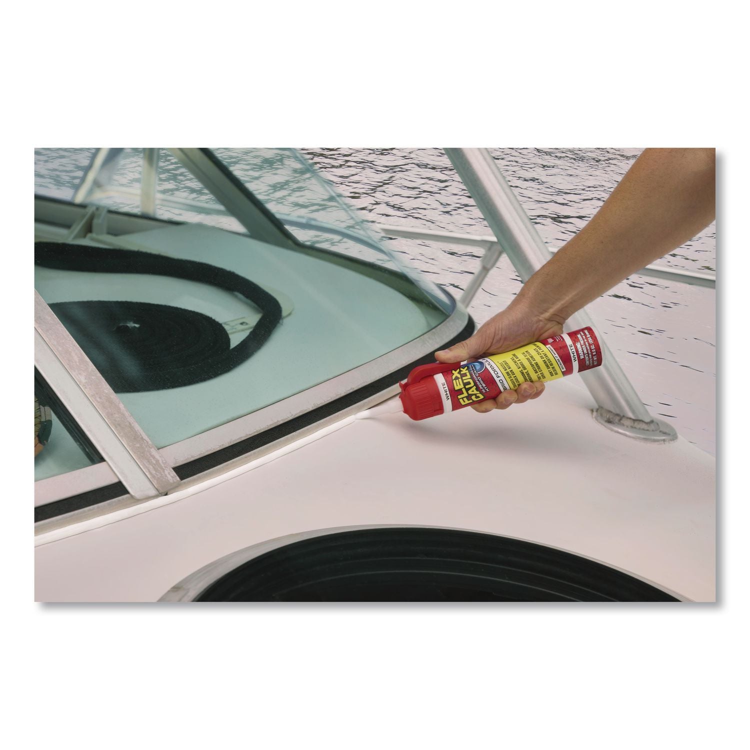 Flex Caulk Hi-Performance Hybrid Caulk, 9 Oz Aerosol Can, Dries White, 4/Carton