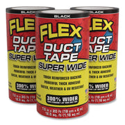 Flex Super Wide Duct Tape, 4" Core, 39 Mil Thick, 7.5" X 20 Ft, Black, 3/Carton