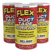 Flex Super Wide Duct Tape, 4" Core, 39 Mil Thick, 7.5" X 20 Ft, White, 3/Carton