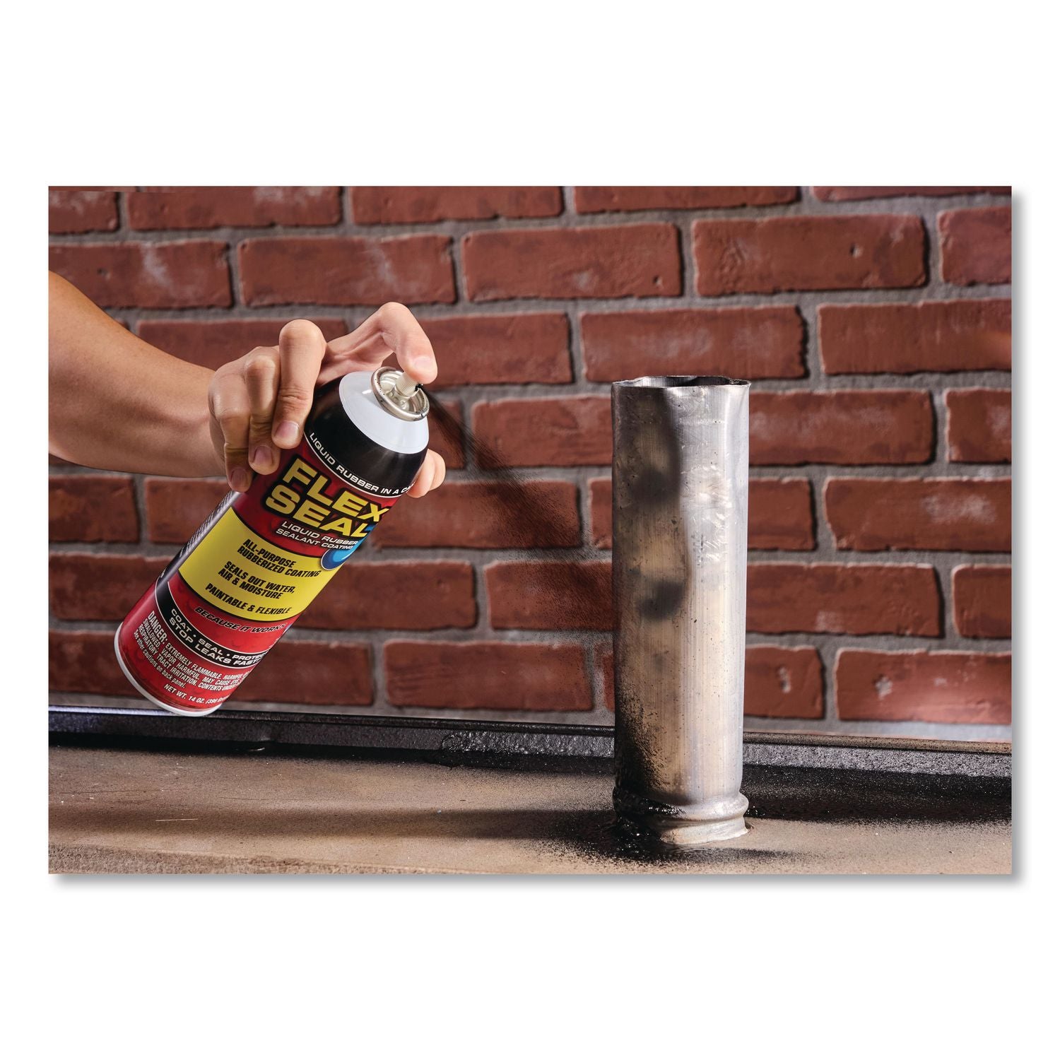 Flex Seal Liquid Rubber Sealant Coating Aerosol, 14 Oz Aerosol Can, Dries Brown, 6/Carton