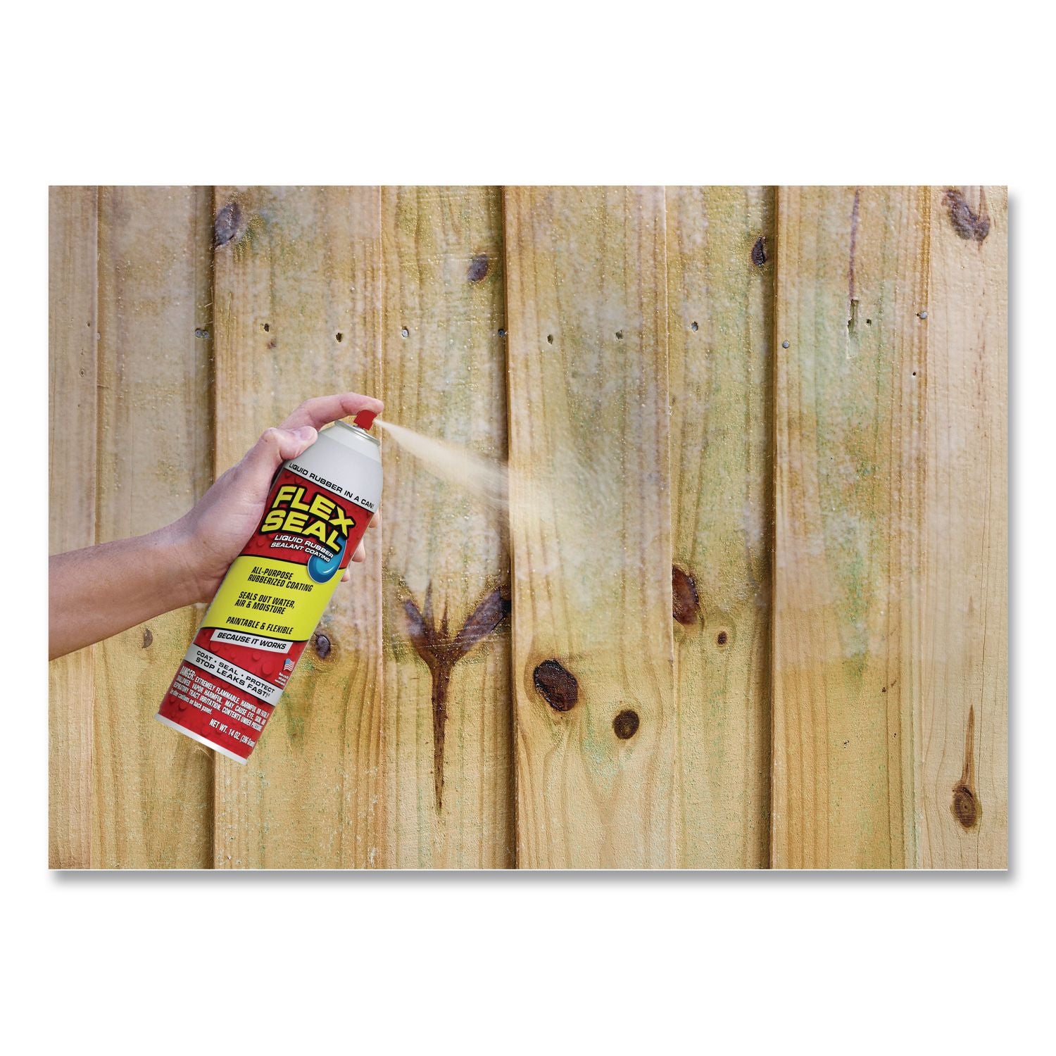 Flex Seal Liquid Rubber Sealant Coating Aerosol, 2 Oz Aerosol Can, Dries Clear, 12/Carton