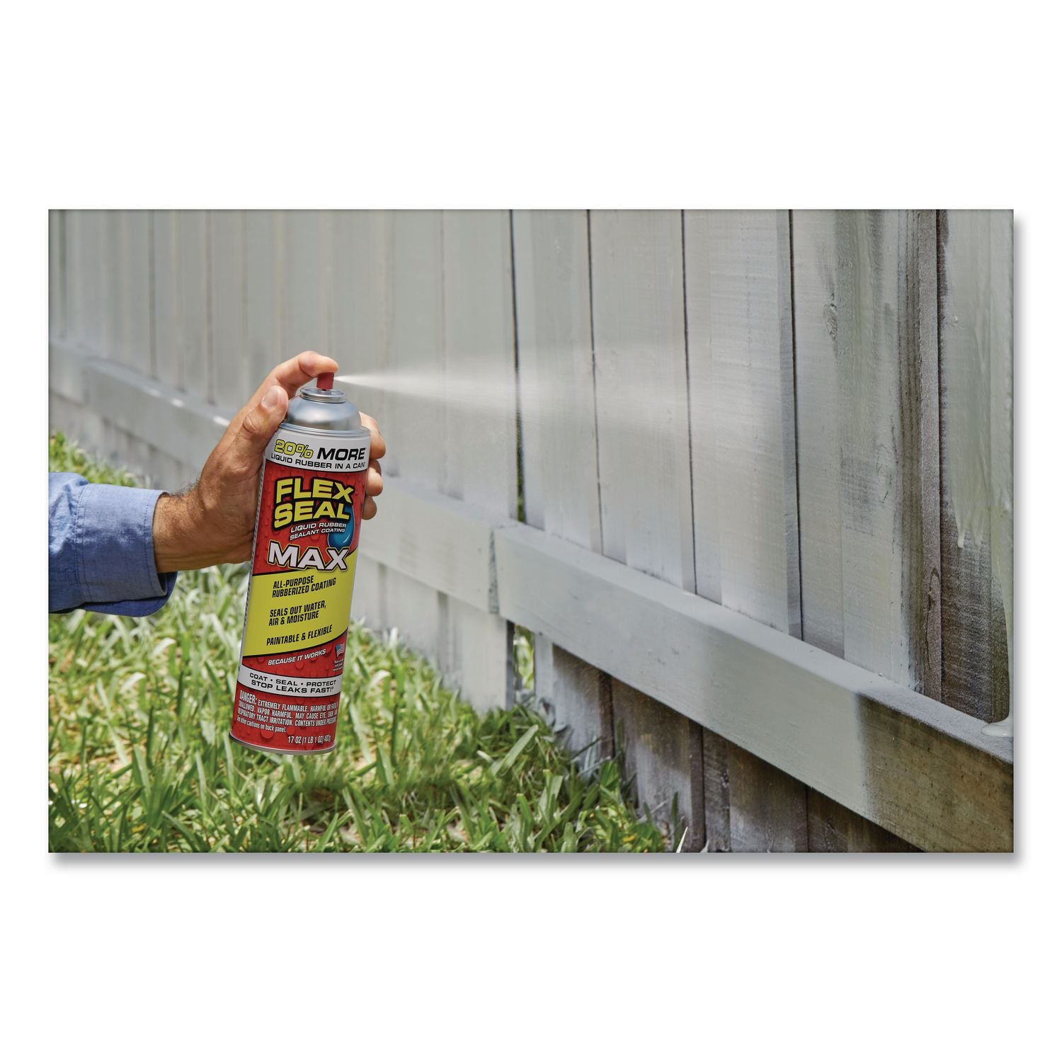 Flex Seal Liquid Rubber Sealant Coating MAX Aerosol, 17 Oz Aerosol Can, Dries White, 4/Carton