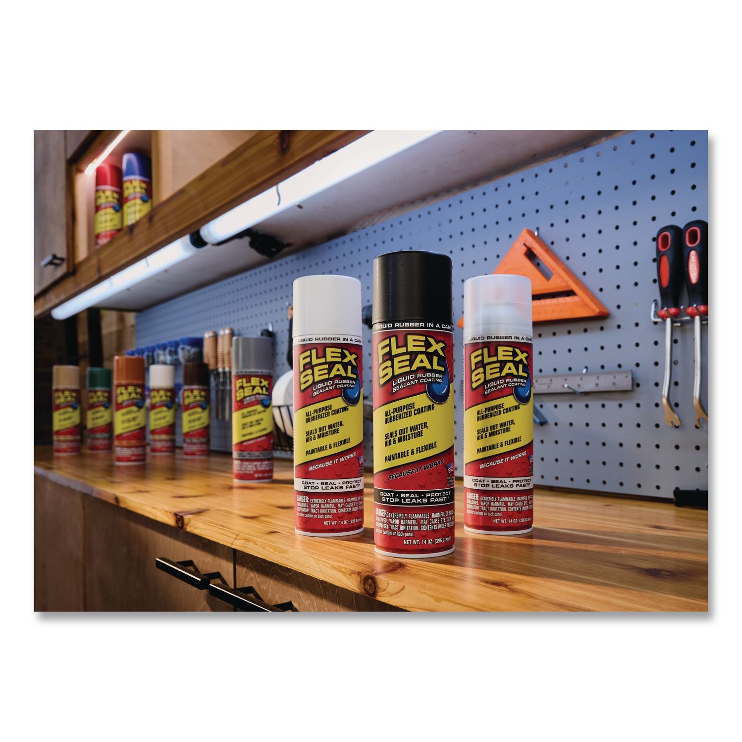 Flex Seal Liquid Rubber Sealant Coating Aerosol, 14 Oz Aerosol Can, Dries Gray, 6/Carton