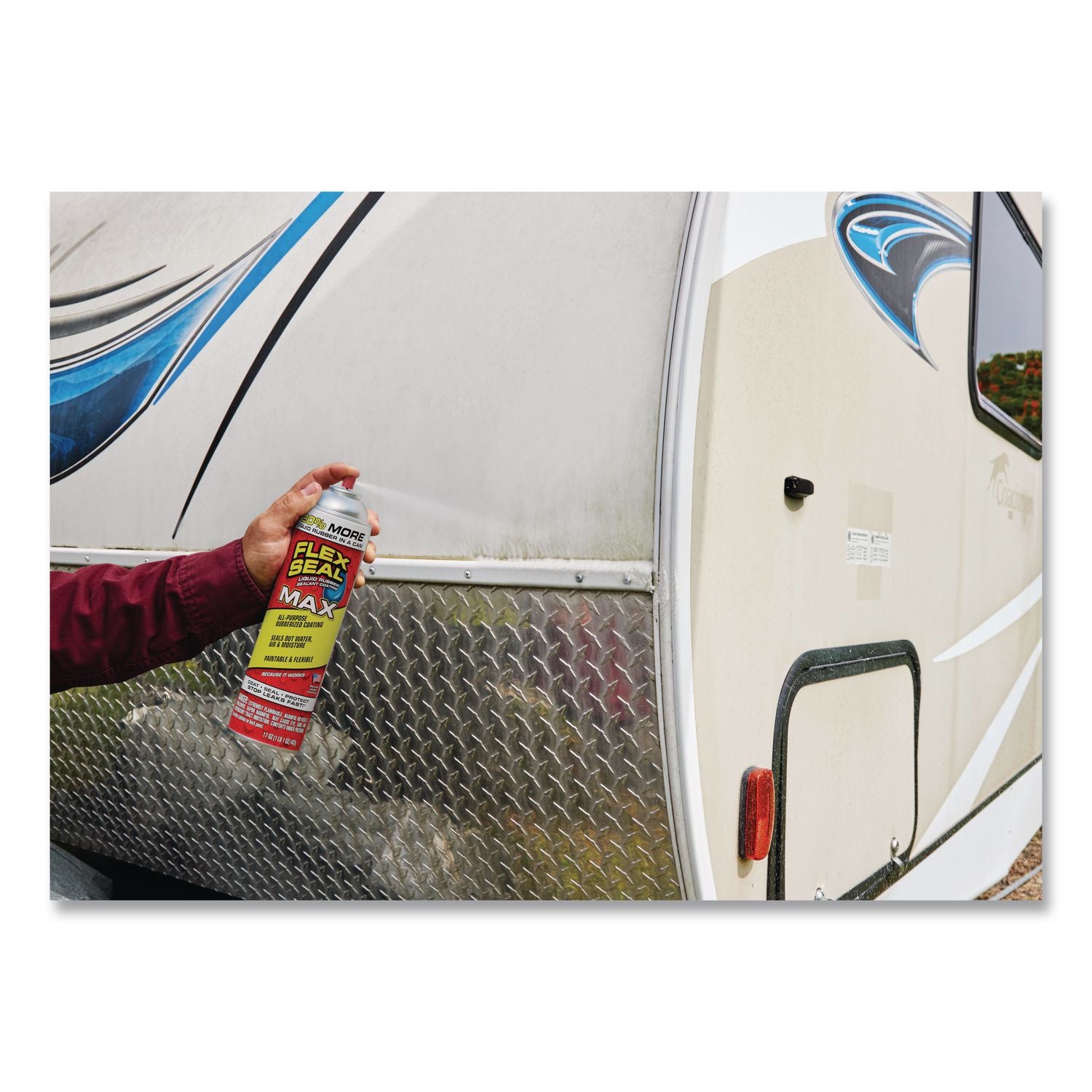 Flex Seal Liquid Rubber Sealant Coating MAX Aerosol, 17 Oz Aerosol Can, Dries White, 4/Carton