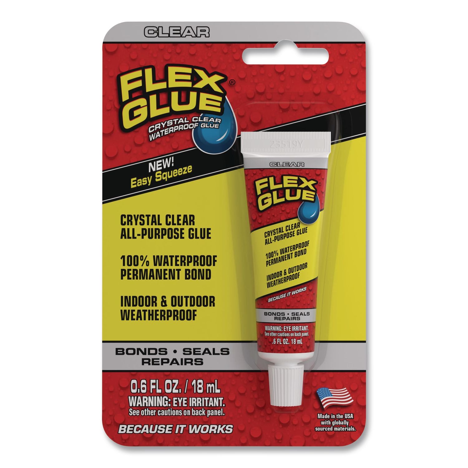 Crystal Clear All-Purpose Glue, 0.6 Oz, Dries Clear, 8/Carton