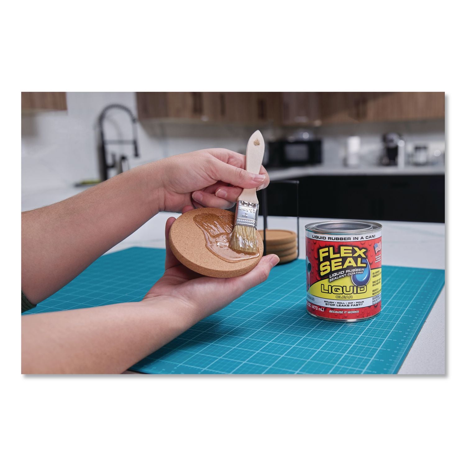 Flex Seal Liquid Rubber Sealant Coating Liquid, 16 Oz Can, Dries Clear, 6/Carton