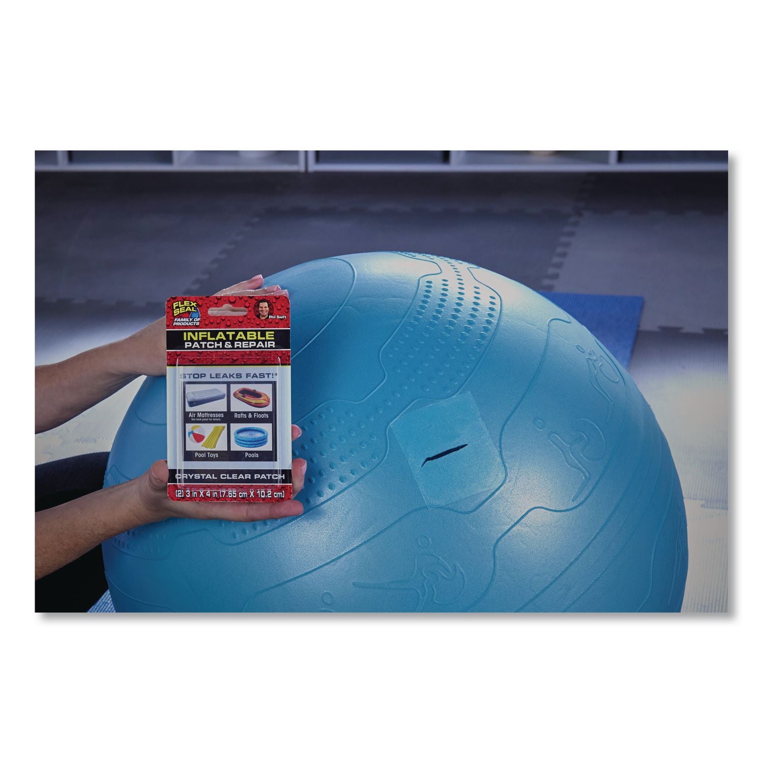 Flex Seal Inflatable Patch And Repair, 3" X 4", Clear, 8/Carton