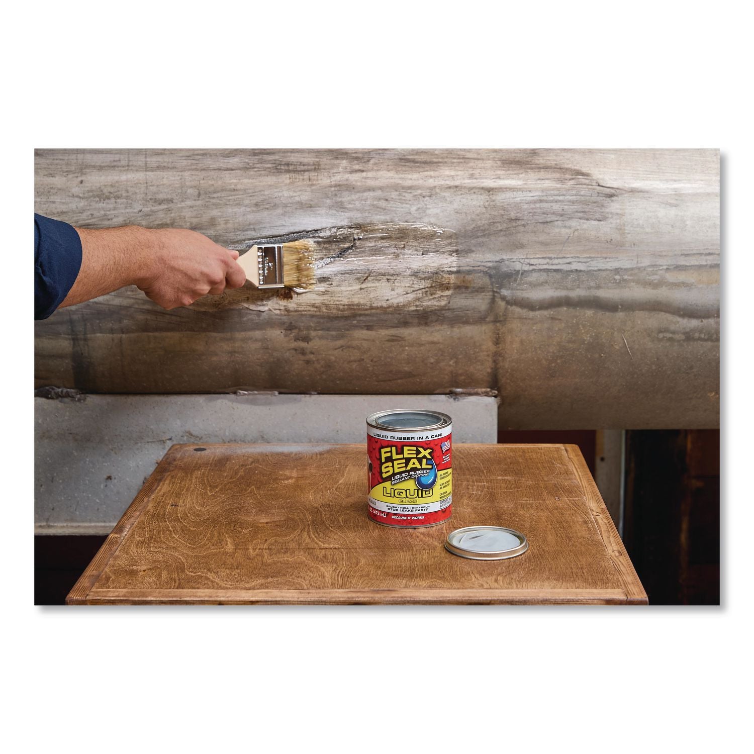 Flex Seal Liquid Rubber Sealant Coating Liquid, 16 Oz Can, Dries Clear, 6/Carton
