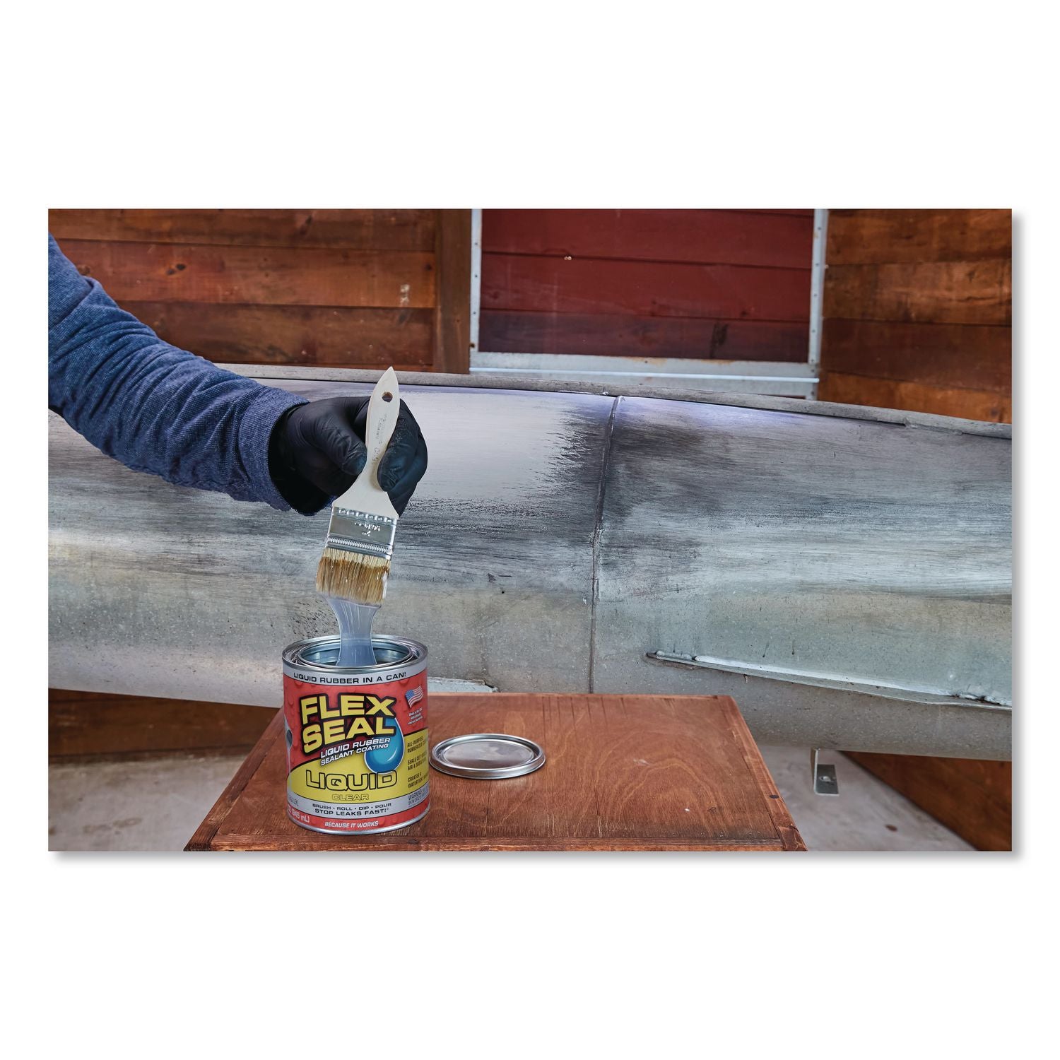 Flex Seal Liquid Rubber Sealant Coating Liquid, 32 Oz Can, Dries Clear, 6/Carton