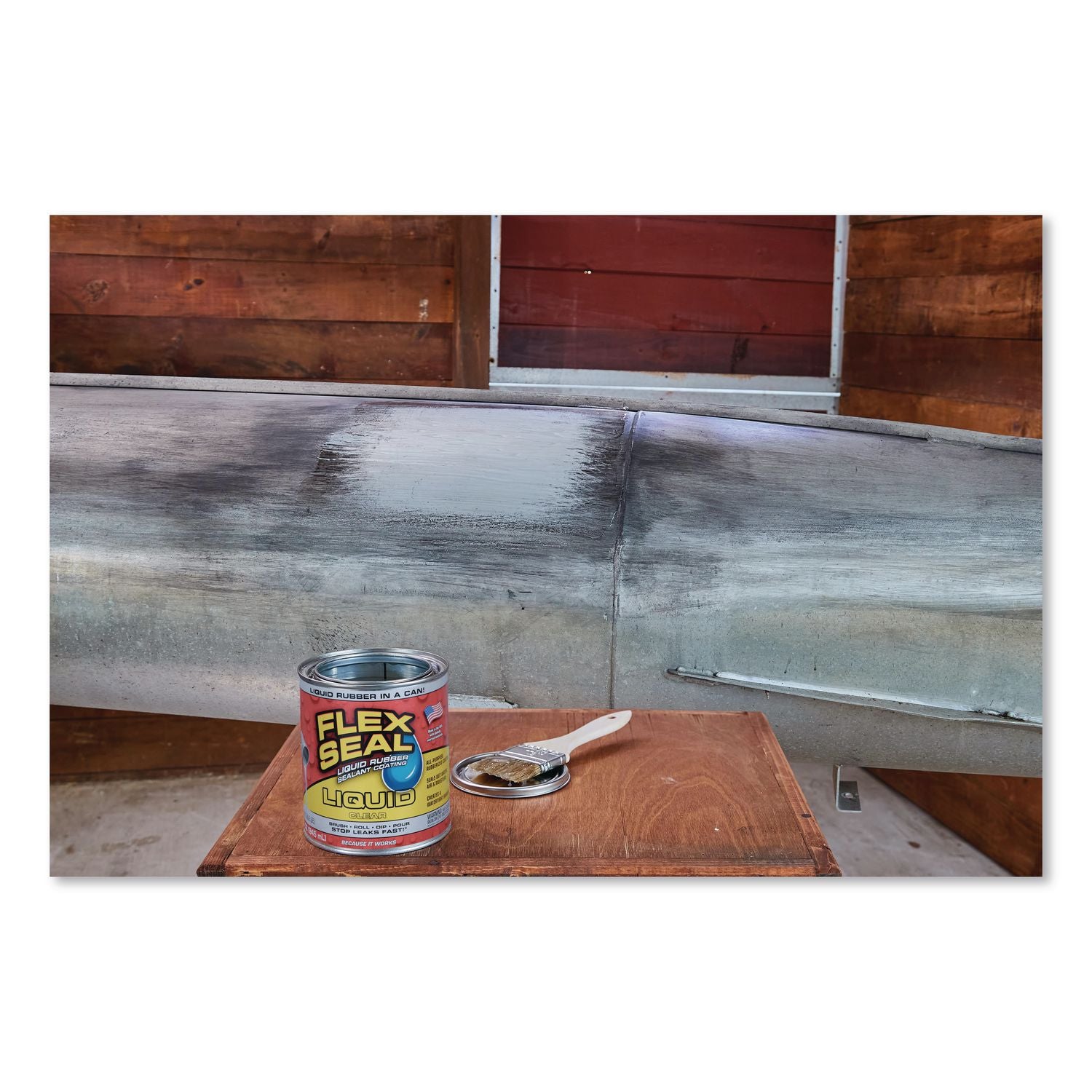 Flex Seal Liquid Rubber Sealant Coating Liquid, 32 Oz Can, Dries Clear, 6/Carton