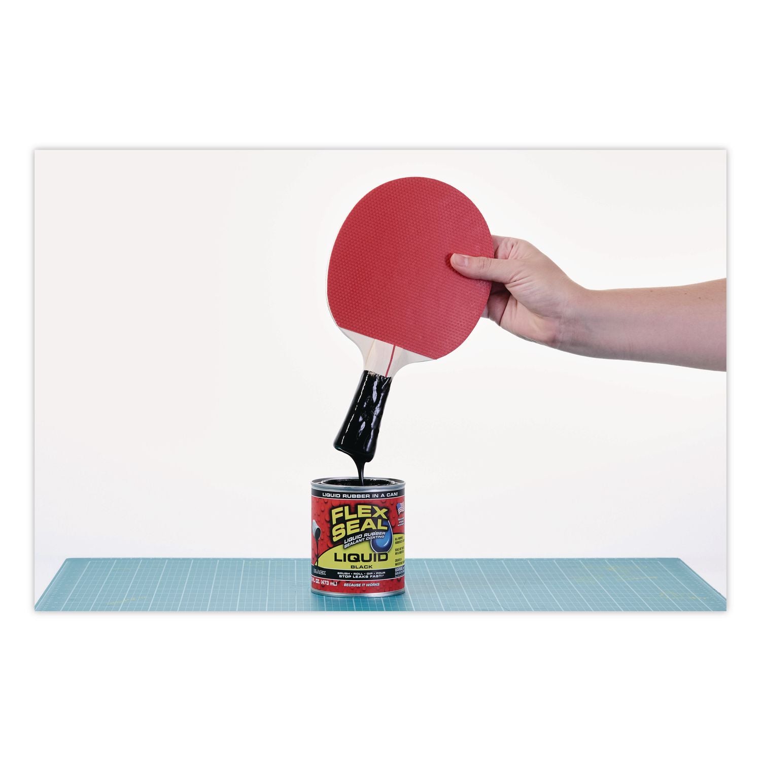 Flex Seal Liquid Rubber Sealant Coating Liquid, 16 Oz Can, Dries Black, 6/Carton