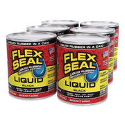 Flex Seal Liquid Rubber Sealant Coating Liquid, 16 Oz Can, Dries Black, 6/Carton