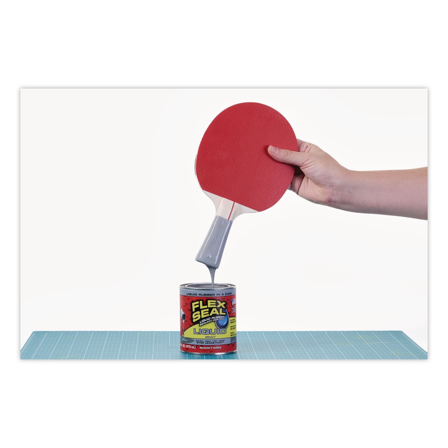Flex Seal Liquid Rubber Sealant Coating Liquid, 16 Oz Can, Dries Gray, 6/Carton
