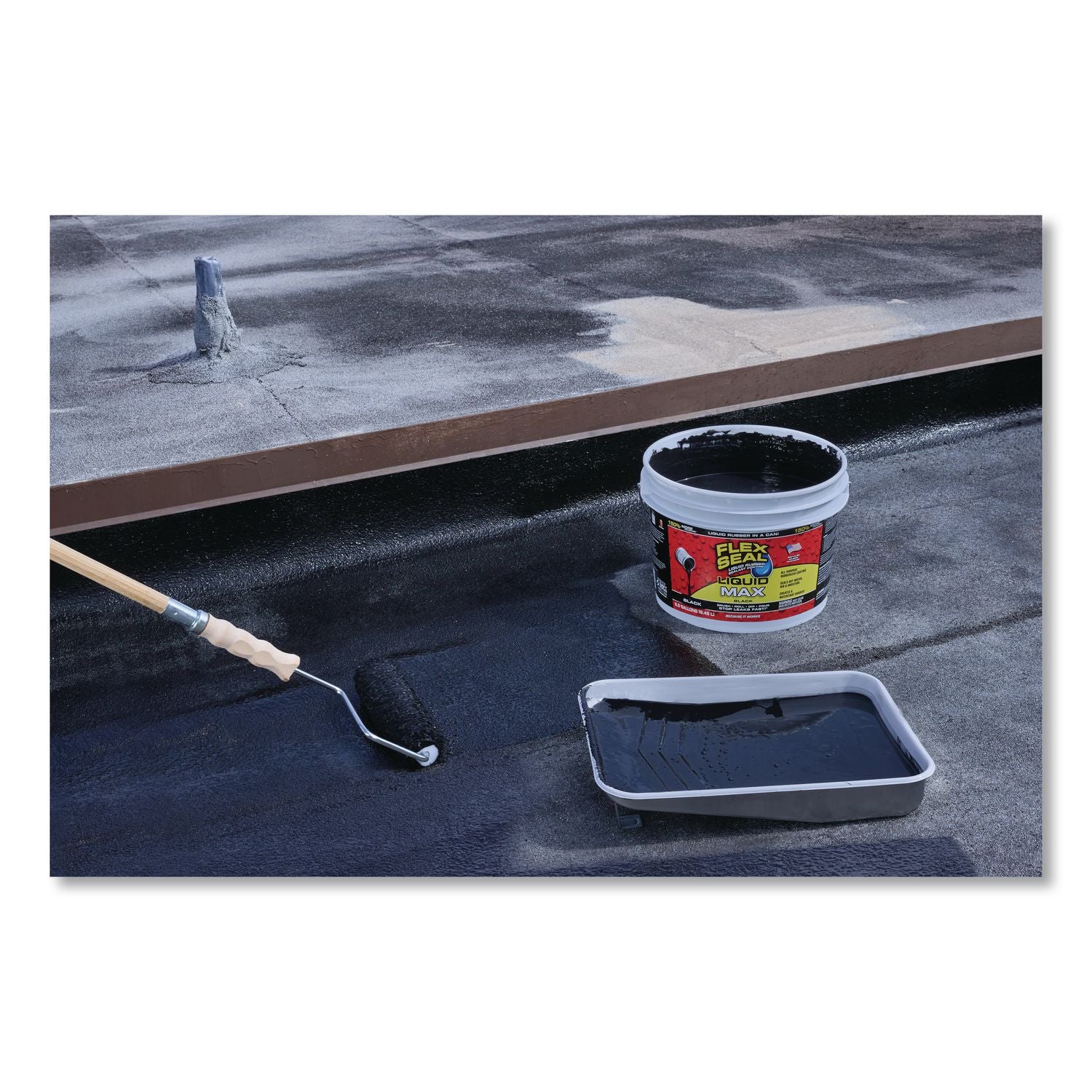 Flex Seal Liquid Rubber Sealant Coating Liquid Max, 2.5 Gal Bucket, Dries Black