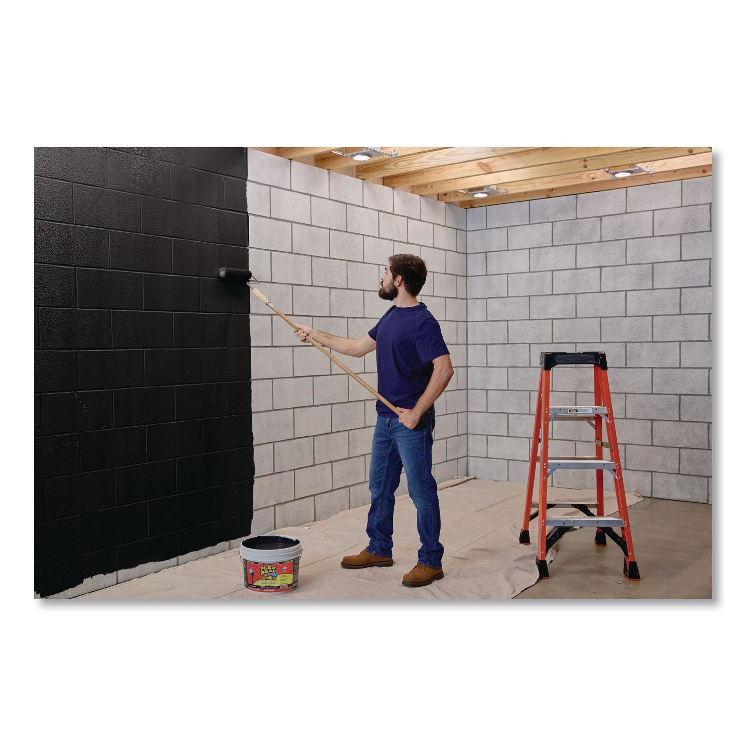 Flex Seal Liquid Rubber Sealant Coating Liquid Max, 2.5 Gal Bucket, Dries Black