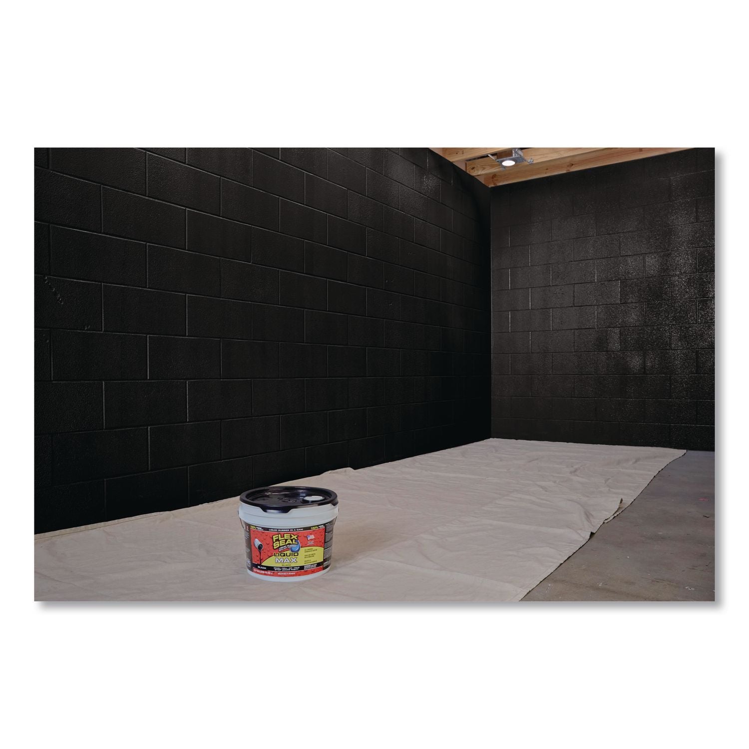 Flex Seal Liquid Rubber Sealant Coating Liquid Max, 2.5 Gal Bucket, Dries Black