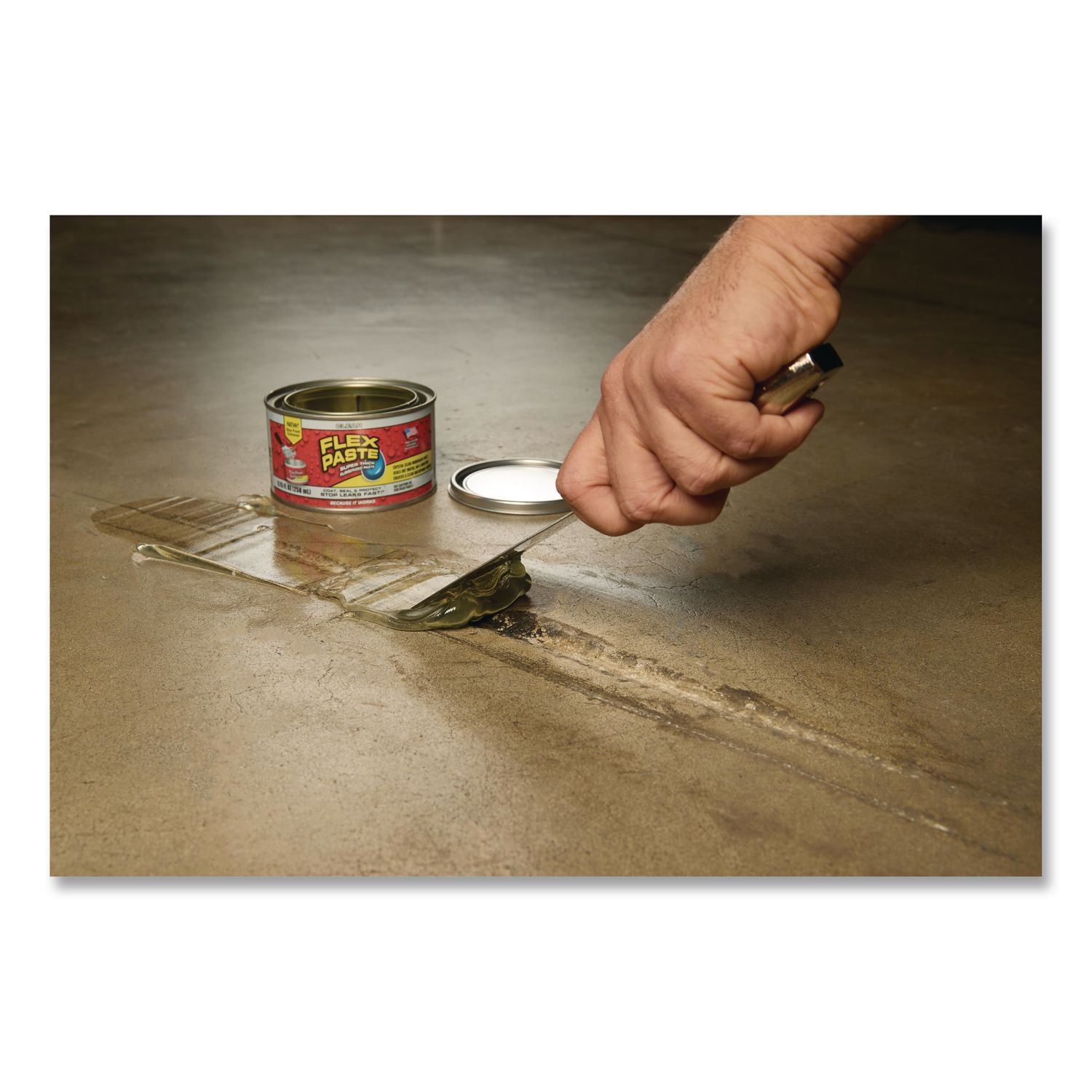 Flex Paste Super Thick Rubberized Paste, 1 Lb Can, Dries Clear, 4/Carton
