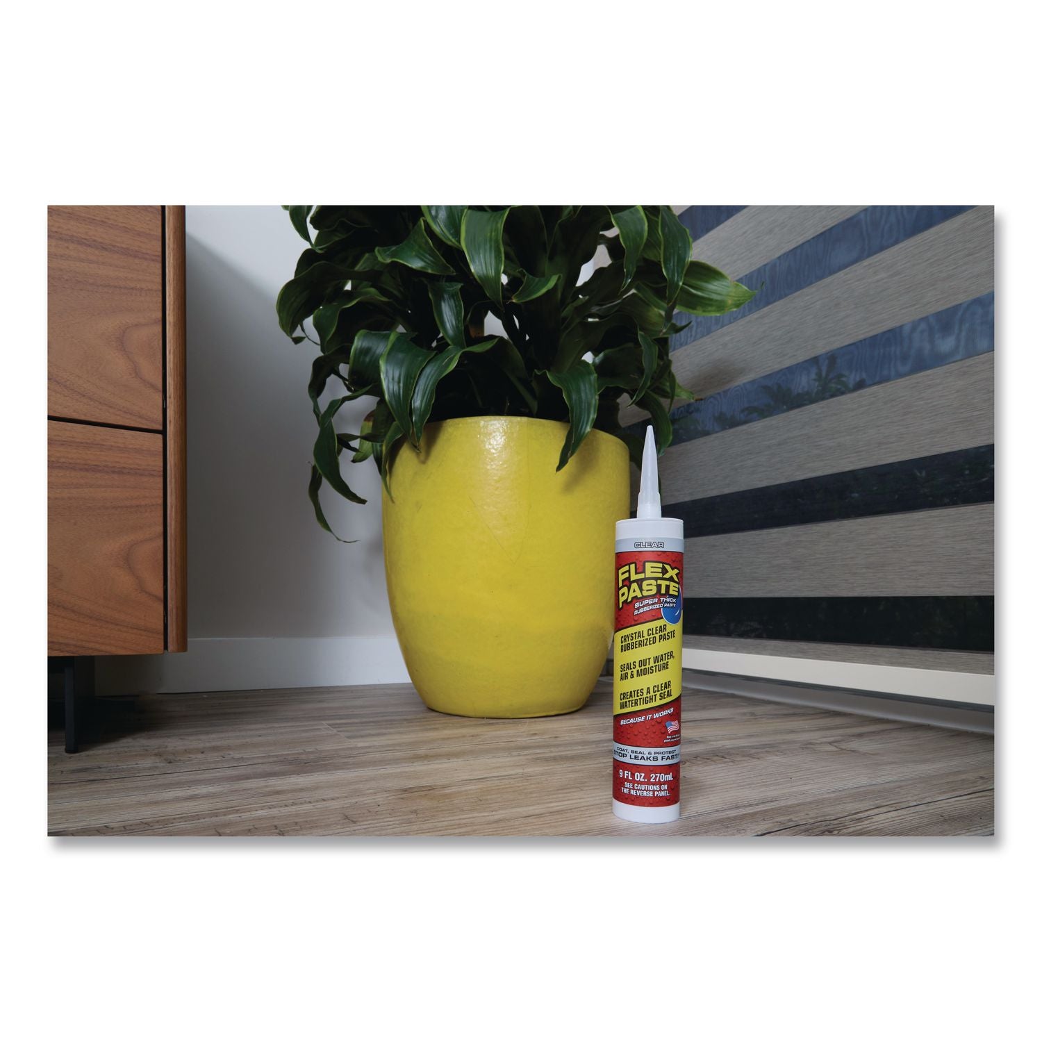 Flex Paste Super Thick Rubberized Paste, 9 Oz Cartridge, Dries Clear, 4/Carton