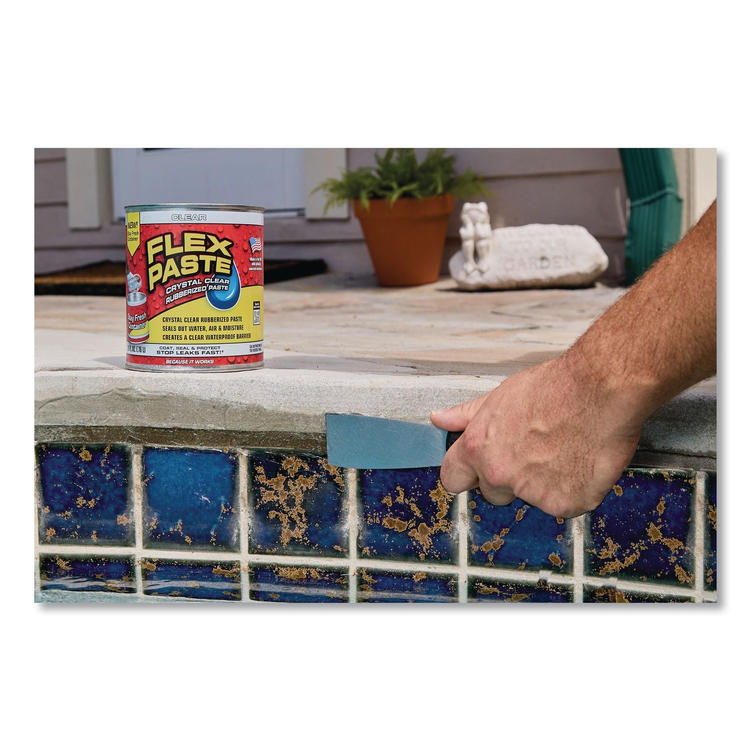 Flex Paste Super Thick Rubberized Paste, 26 Oz Can, Dries Clear, 4/Carton