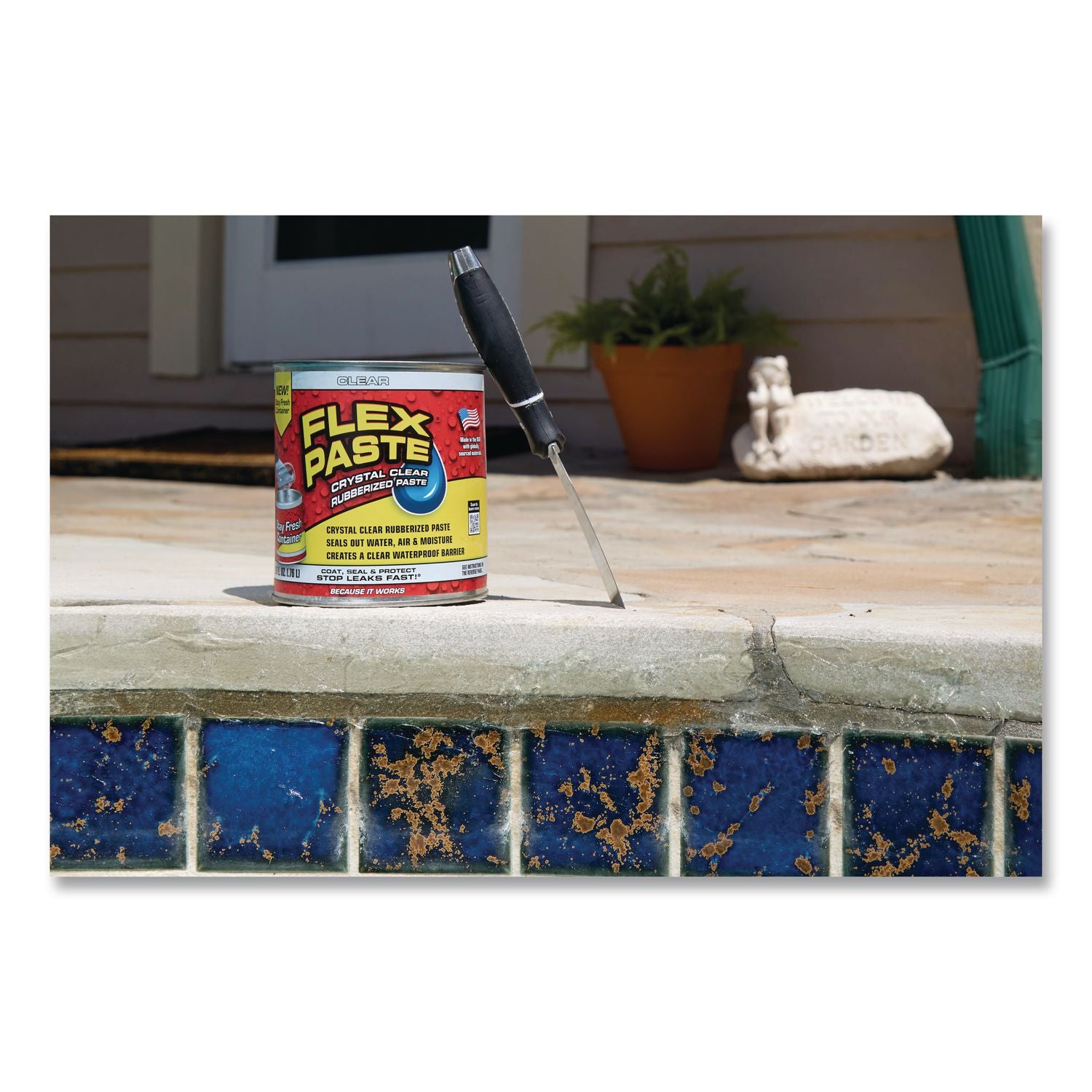 Flex Paste Super Thick Rubberized Paste, 26 Oz Can, Dries Clear, 4/Carton