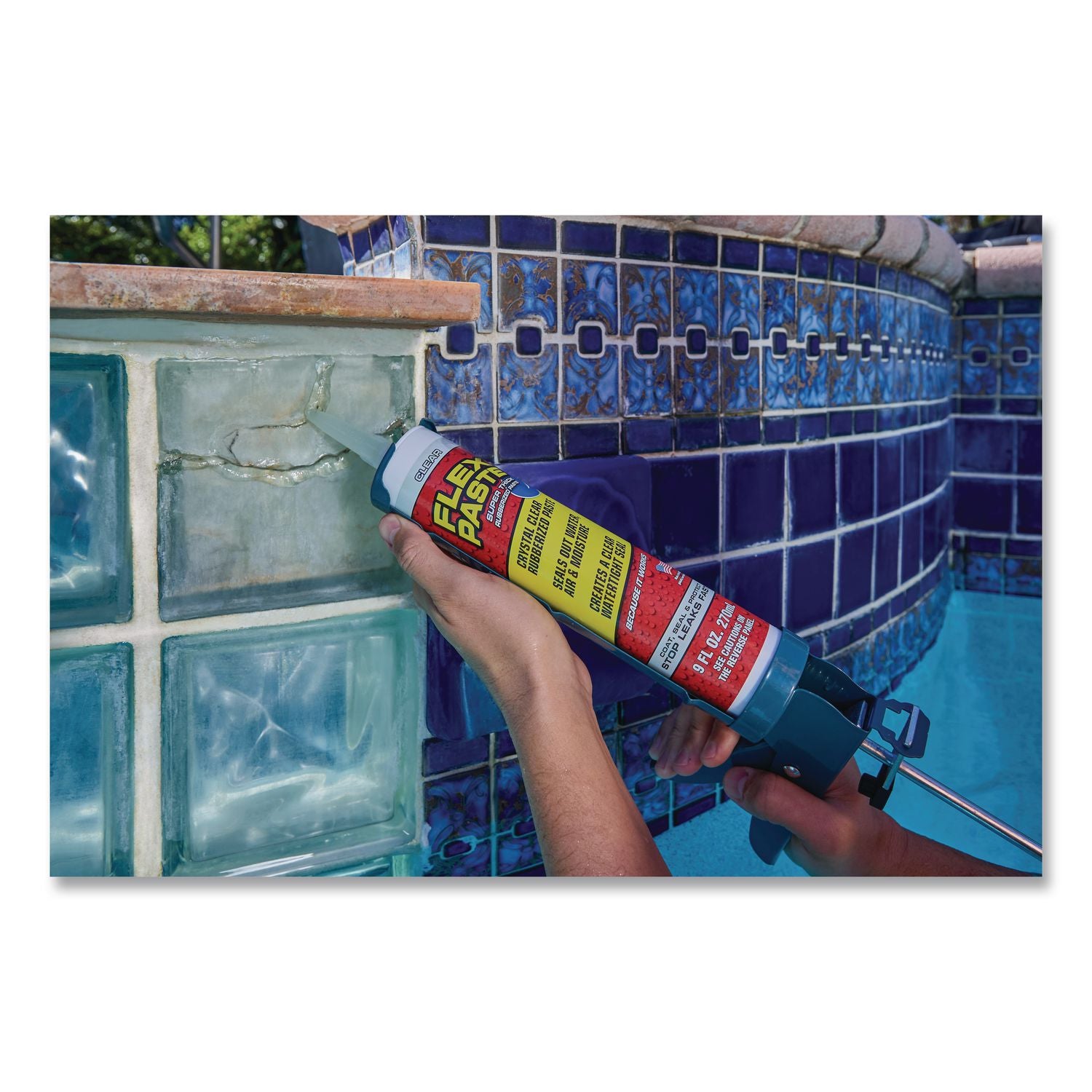 Flex Paste Super Thick Rubberized Paste, 9 Oz Cartridge, Dries Clear, 4/Carton