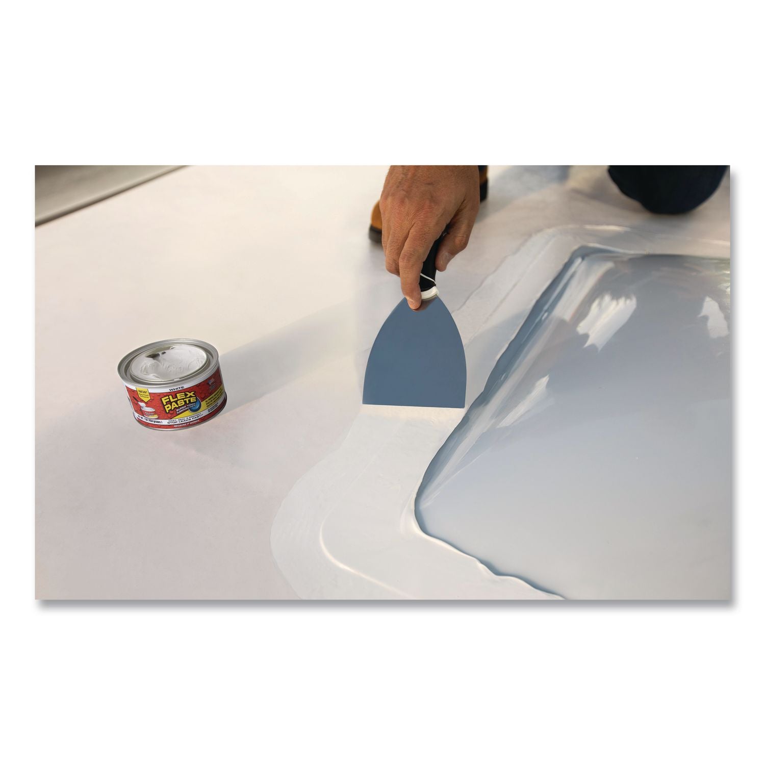 Flex Paste Super Thick Rubberized Paste, 1 Lb Can, Dries White, 4/Carton