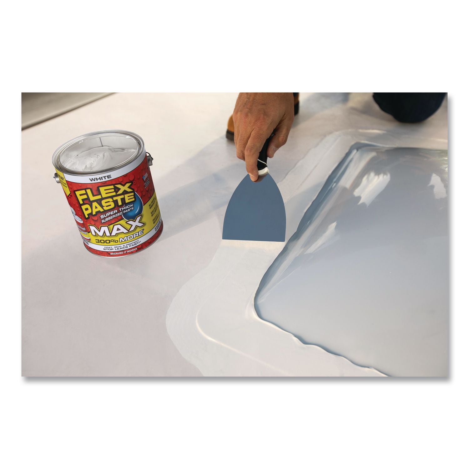 Flex Paste Super Thick Rubberized Paste Max, 12 Lb Can, Dries White, 2/Carton