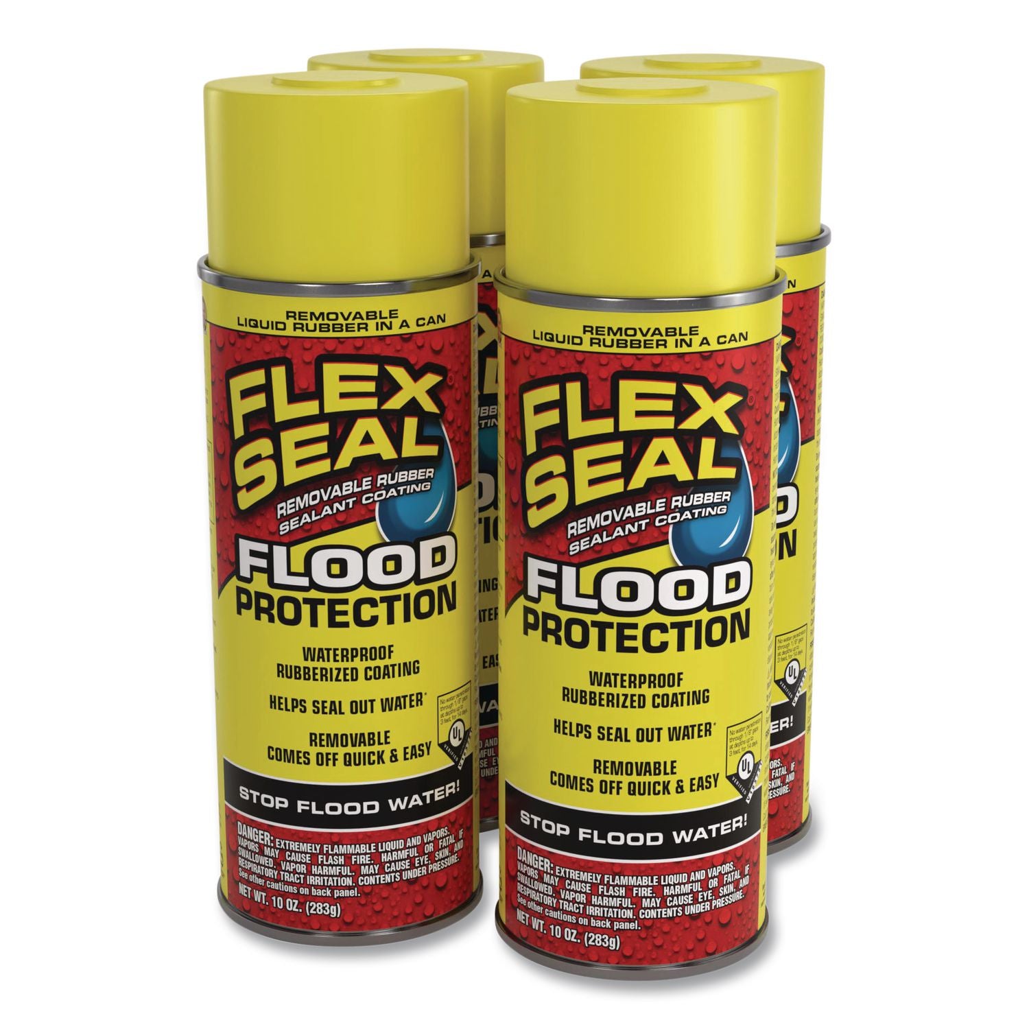 Removable Rubber Sealant Coating Flood Protection Spray, 10 Oz Aerosol Can, Dries Yellow, 6/Carton