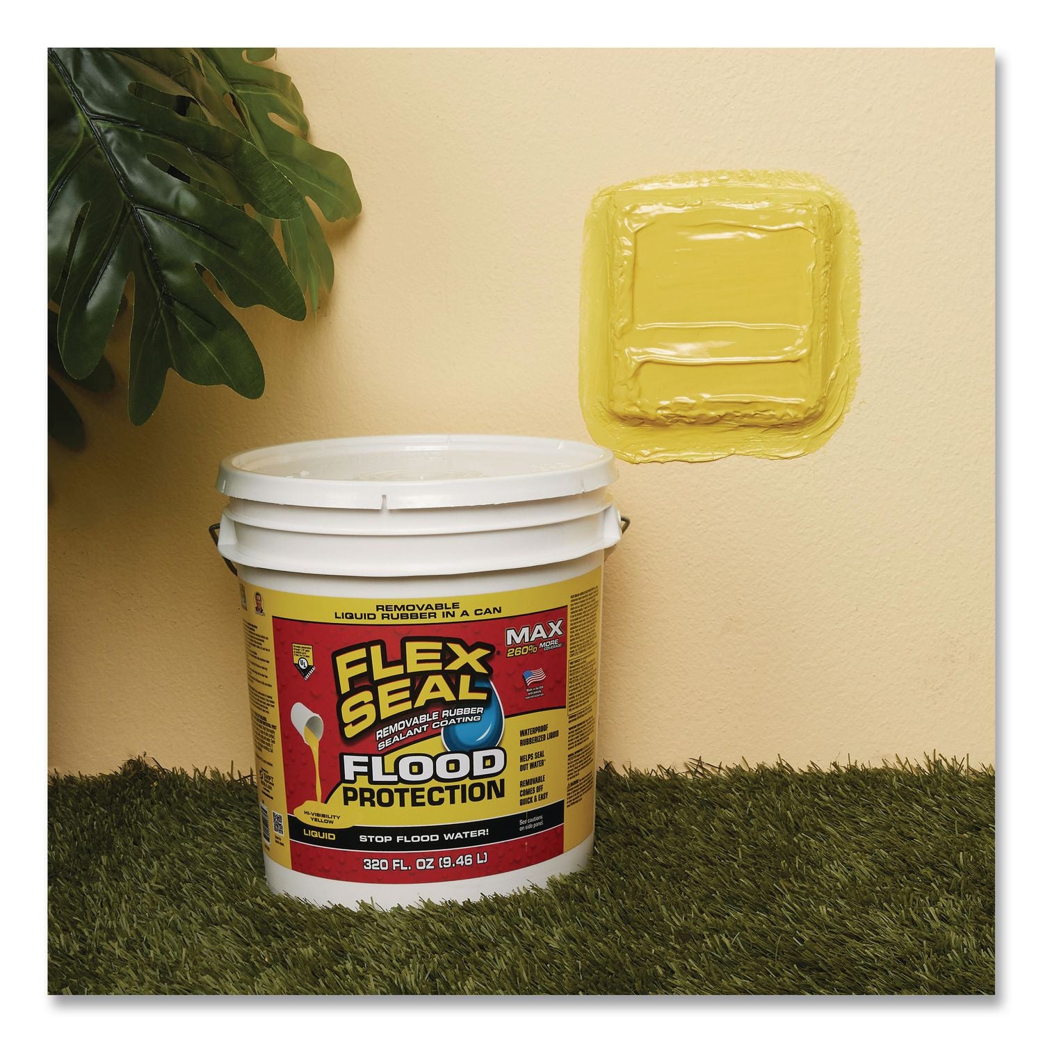 Flex Seal Liquid Flood Protection, 2.5 Gal Can, Dries Yellow