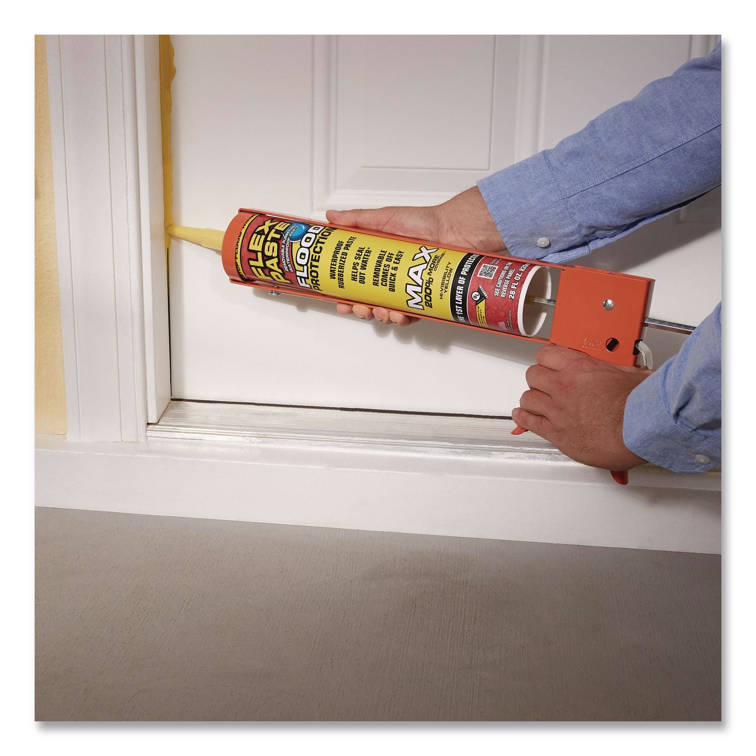 Flex Paste Flood Protection Paste, 28 Oz Cartridge, Dries Yellow, 4/Carton