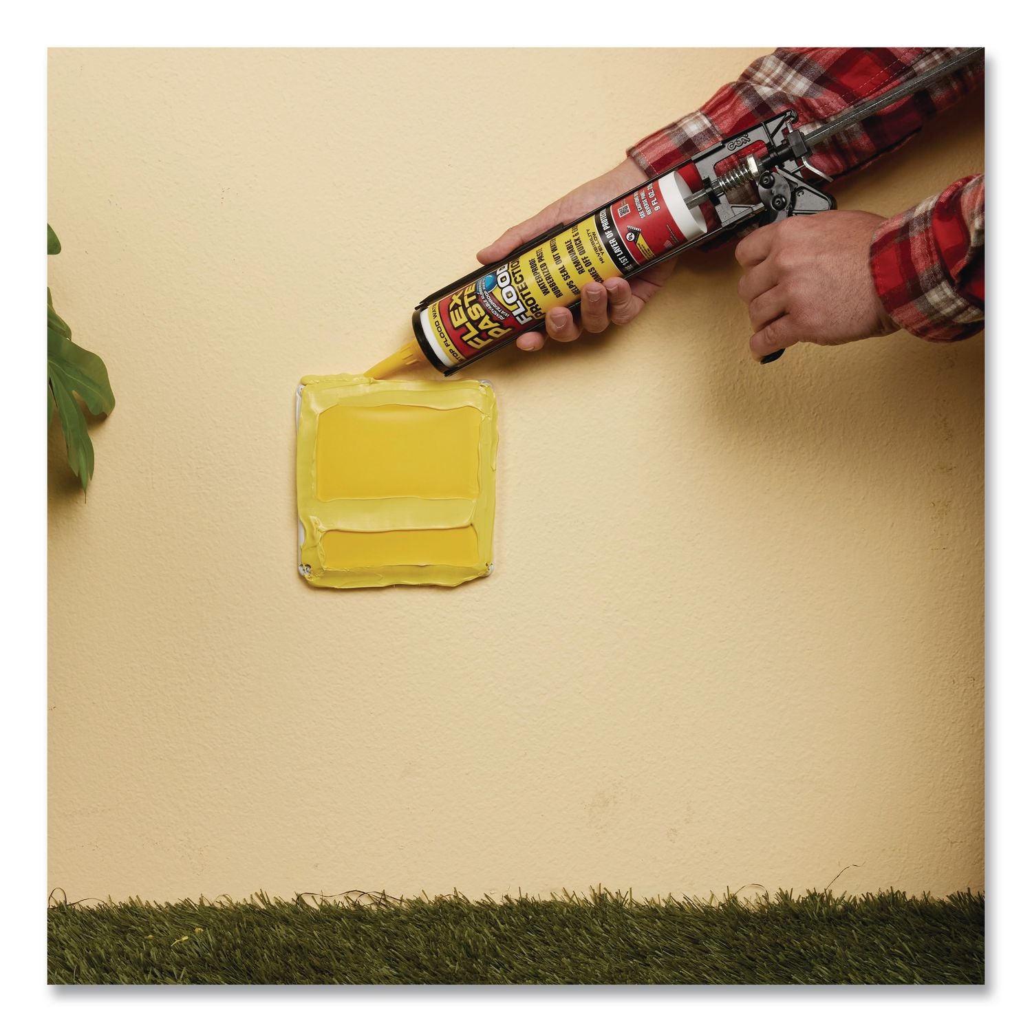 Flex Paste Flood Protection Paste, 9 Oz Cartridge, Dries Yellow, 6/Carton