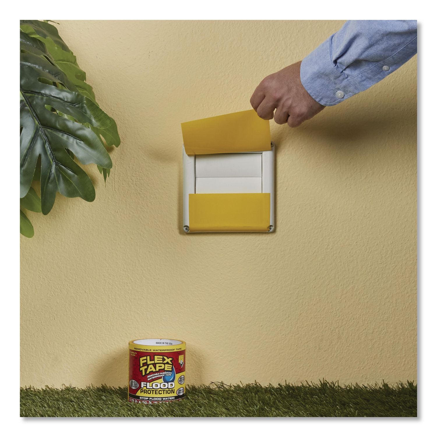 Flex Tape Removable Rubberized Waterproof Flood Protection Tape, 3.75" X 20 Ft, Yellow, 6/Carton