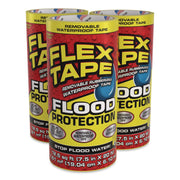 Flex Tape Removable Rubberized Waterproof Flood Protection Tape, 7.5" X 20 Ft, Yellow, 3/Carton