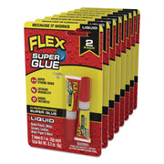 Flex Super Glue, Precision Tip, Liquid, 0.1 Oz, Dries Clear, 2/Pack, 8/Carton
