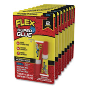 Flex Super Glue, Precision Tip, Gel, 0.1 Oz, Dries Clear, 2/Pack, 8/Carton
