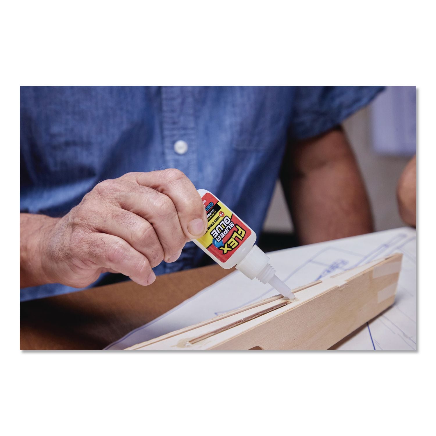 Flex Super Glue, Precision Tip, Gel, 0.5 Oz, Dries Clear, 8/Carton