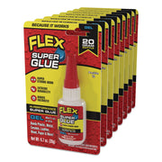 Flex Super Glue, Precision Tip, Gel, 0.7 Oz, Dries Clear, 8/Carton