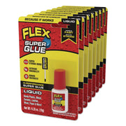 Flex Super Glue, Precision Brush, Liquid, 0.5 Oz, Dries Clear, 8/Carton
