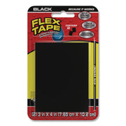 Flex Tape Strong Rubberized Waterproof Tape, 4" Core, 39 Mils Thick, 4" X 3", Black, 24/Carton
