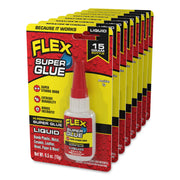 Flex Super Glue, Precision Tip, Liquid, 0.5 Oz, Dries Clear, 8/Carton