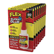 Flex Super Glue, Precision Tip, Liquid, 0.7 Oz, Dries Clear, 8/Carton