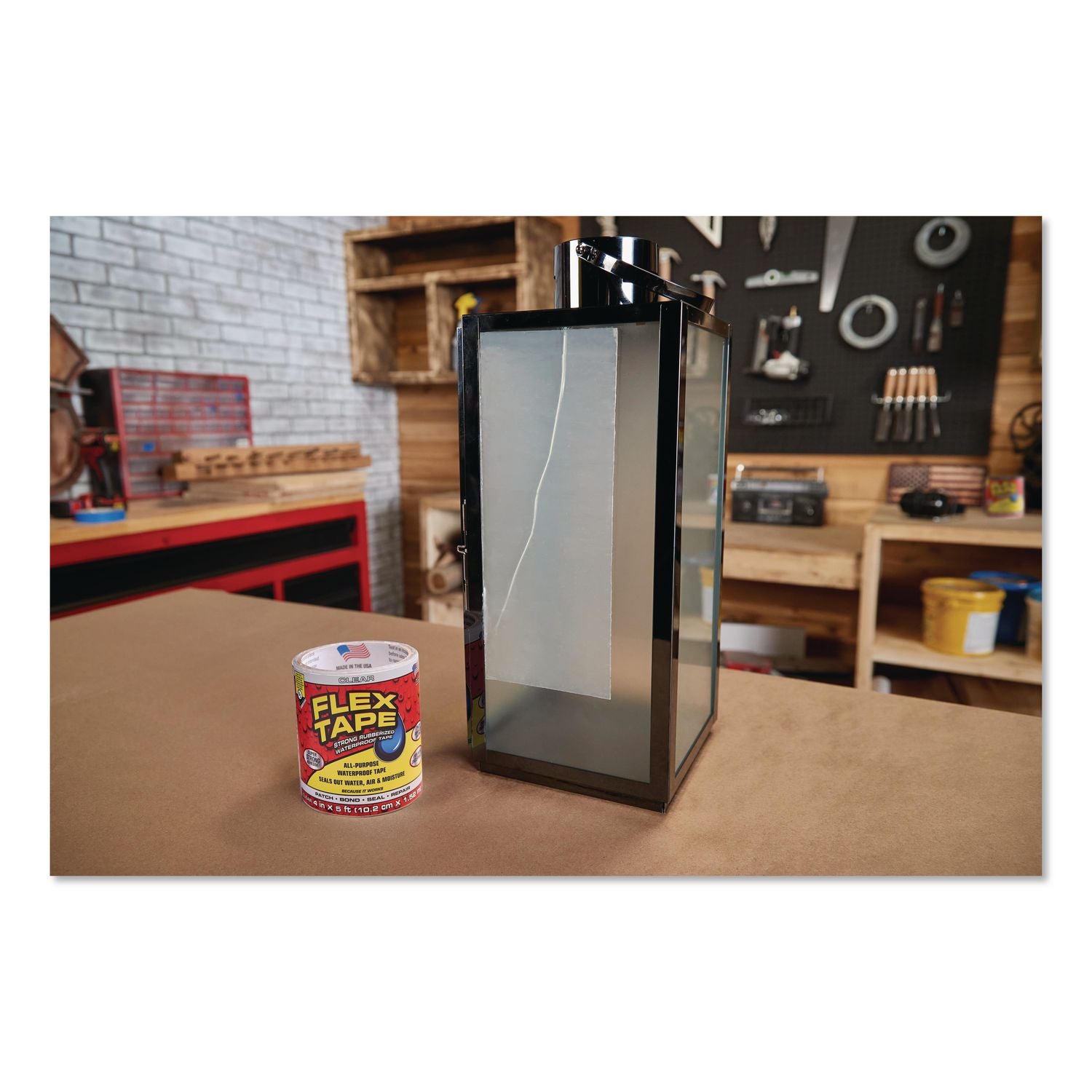 MAX Strong Rubberized Waterproof Tape, 4" Core, 39 Mils Thick, 4" X 25 Ft, Clear, 3/Carton