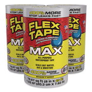 MAX Strong Rubberized Waterproof Tape, 4" Core, 39 Mils Thick, 8" X 25 Ft, Clear, 3/Carton