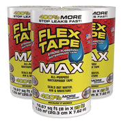 MAX Strong Rubberized Waterproof Tape, 4" Core, 39 Mils Thick, 8" X 25 Ft, White, 3/Carton