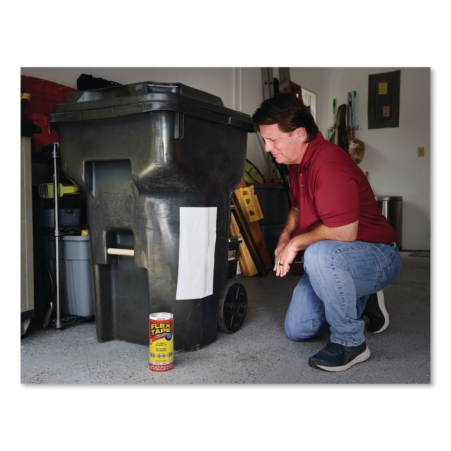 Flex Tape Strong Rubberized Waterproof Tape, 4" Core, 39 Mil Thick, 8" X 5 Ft, White, 4/Carton