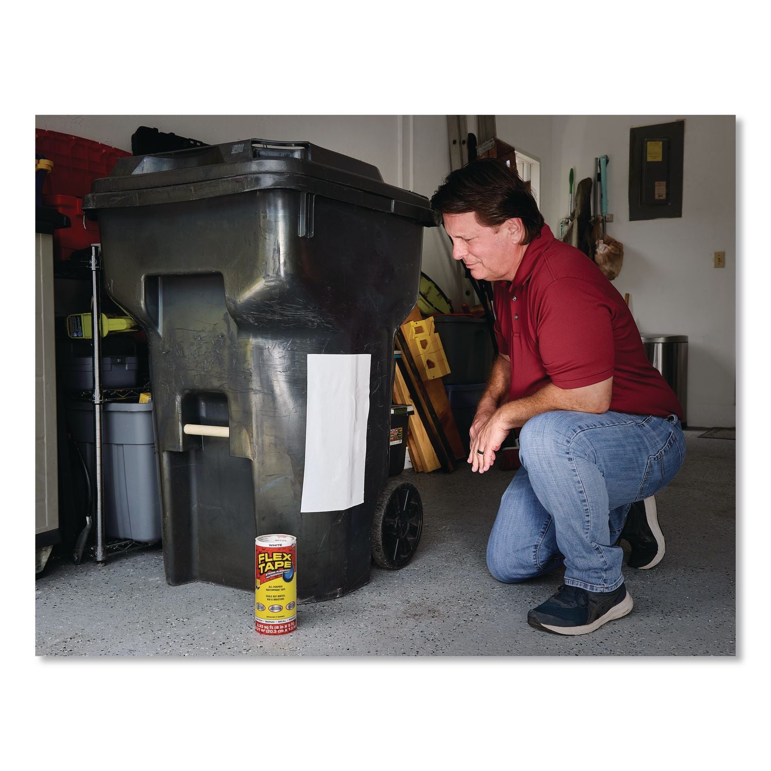 Flex Tape Strong Rubberized Waterproof Tape, 4" Core, 39 Mil Thick, 12" X 10 Ft, White, 4/Carton