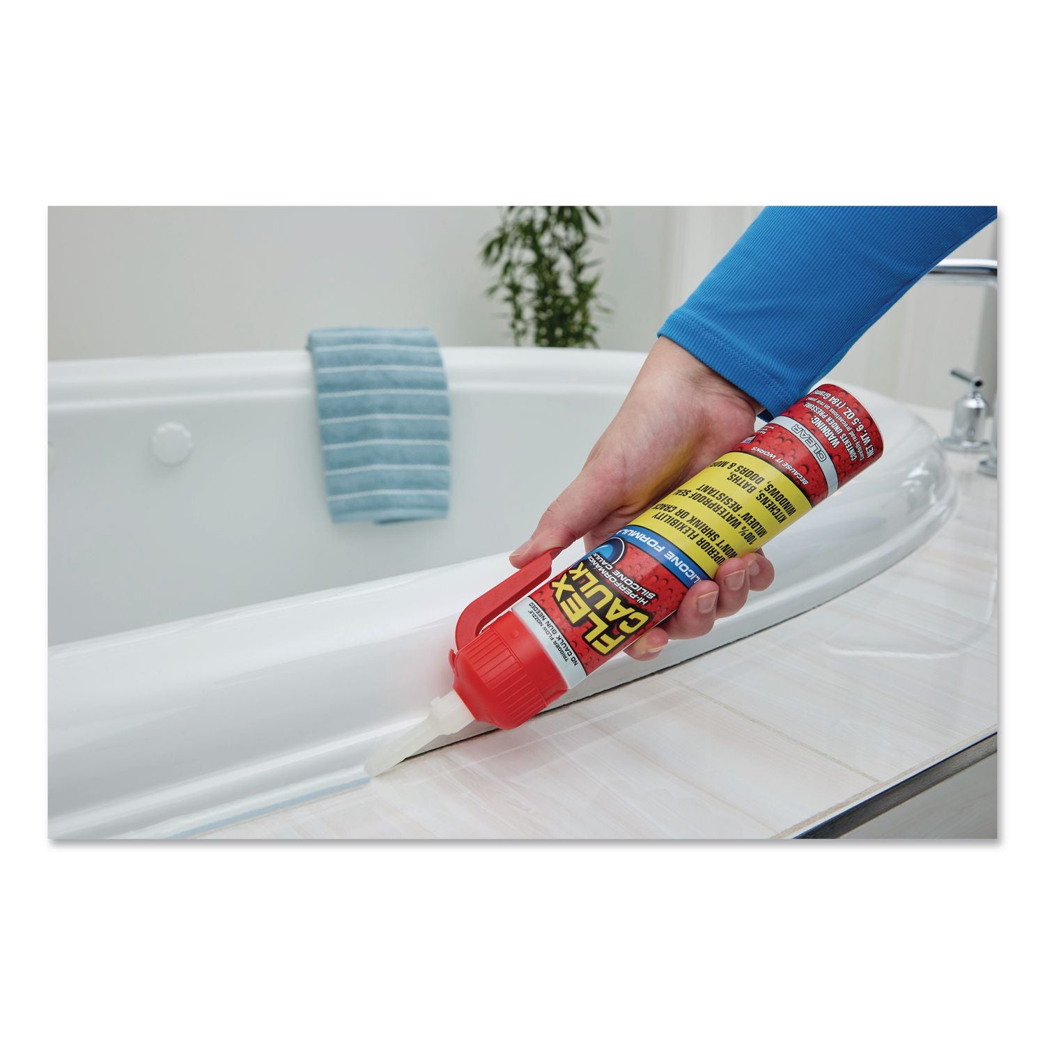 Flex Caulk Hi-Performance Silicone Caulk, 6.5 Oz Aerosol Can, Dries Clear, 4/Carton
